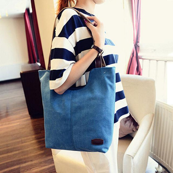 Women's Casual Vintage Fashion Bohemian Canvas Tote Shoulder Bag - SolaceConnect.com