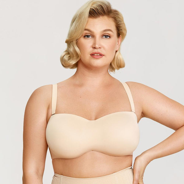 Women's Chanterelle Color Seamless Unlined Convertible Strapless Underwire Bra - SolaceConnect.com