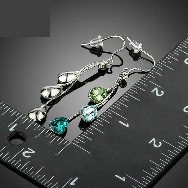 Women's Charm Earrings with 3Pcs Water Drop Stellux Austrian Crystal Dangle - SolaceConnect.com