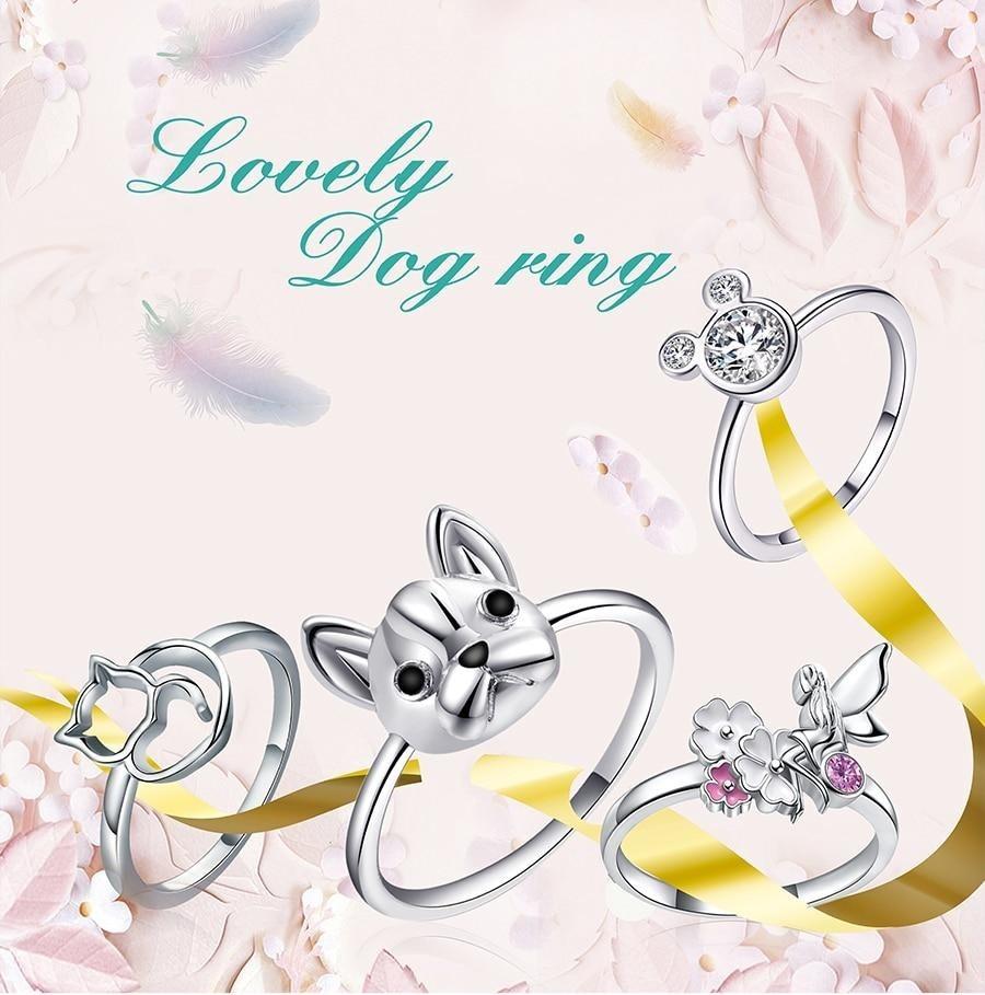 Women's Charm Mickey Cat Dog Shape Wedding Engagement Ring  -  GeraldBlack.com
