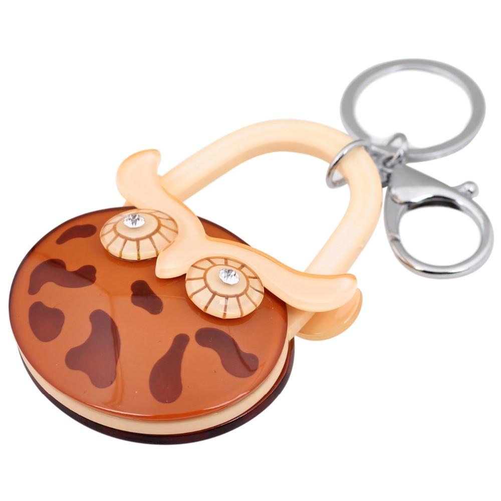 Women's Charm Owl Shape Handbag Model Acrylic Key Chain Key Ring Jewelry  -  GeraldBlack.com