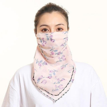 Women's Chiffon Floral Outdoor Bandana Neck Scarf Face Wraps Sunscreen - SolaceConnect.com