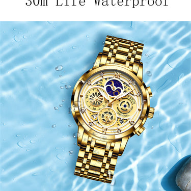 Women's Chronograph Creative Moon Phase Waterproof Wristwatch  -  GeraldBlack.com