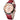 Women's Chronograph Red Leather Strap Quartz Watches with Luminous Hands - SolaceConnect.com