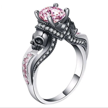 Women's Classic Austrian Gothic Skull Style Crystal CZ Silver Color Rings - SolaceConnect.com