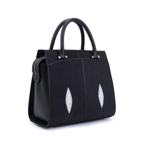 Women's Classic Office Lady Style Exotic Cow Leather Stingray Skin Handbag  -  GeraldBlack.com