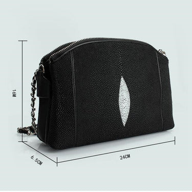 Women's Classical Authentic Stingray Skin Genuine Leather Small Handbag  -  GeraldBlack.com