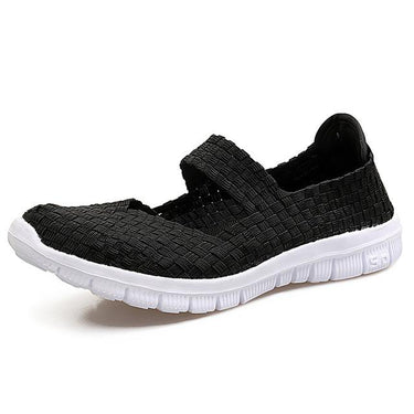 Women's Comfortable Woven Breathable Handmade Summer Casual Flat Shoes - SolaceConnect.com