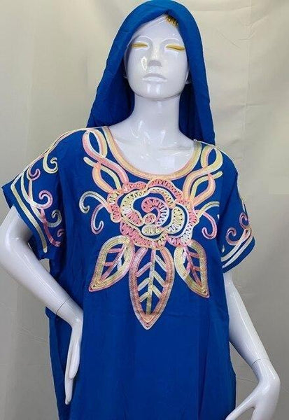 Embroidery Cotton Abaya Dubai African Dresses For Women Robe Longue Femme Musulmane Islam Clothing - SolaceConnect.com