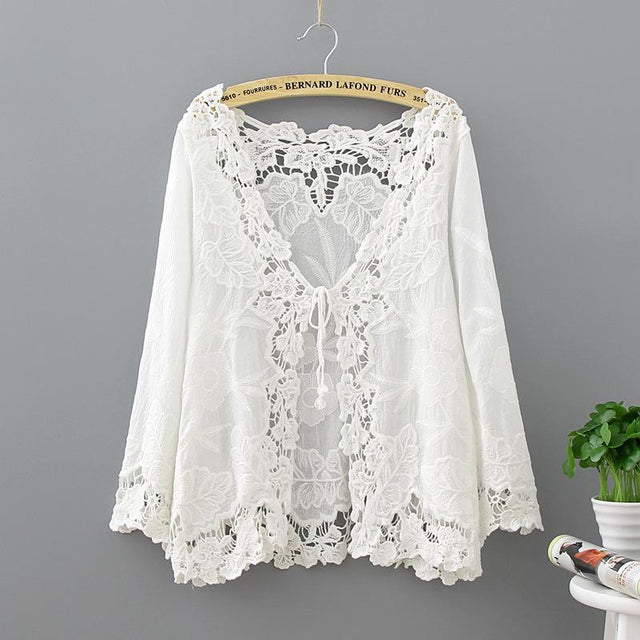 Fashion Hollow V Neck Swimsuits Cover Up