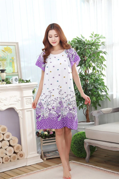 Women's 2017 Cotton Summer Dressing Plus Size Nightgowns &amp; Nightshirts - SolaceConnect.com