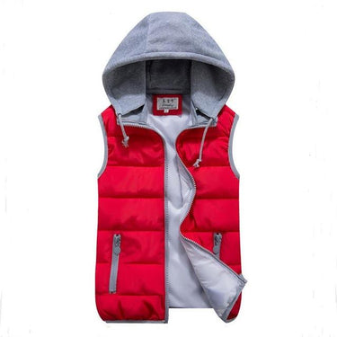 Women's Cotton Wool Collar Hooded Down Vest with Removable Hat - SolaceConnect.com