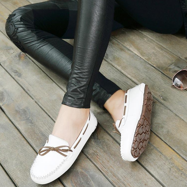 Women's Cow Leather Warm Plush Fur Slip-on Flats Moccasins Loafers Shoes  -  GeraldBlack.com