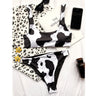 Women's Cow Pattern High Waist Push Up Swimwear Swimsuit Bikini Set - SolaceConnect.com