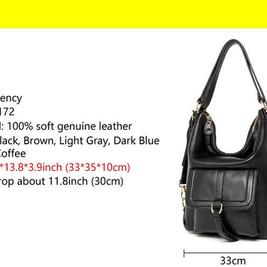 Women's Crossbody Leather Messenger Satchel Large Multifunction Handbag - SolaceConnect.com