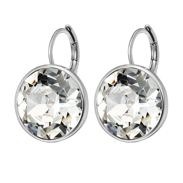 Women's Crystals Colorful Swarovski Earrings with Color Plated Charm - SolaceConnect.com