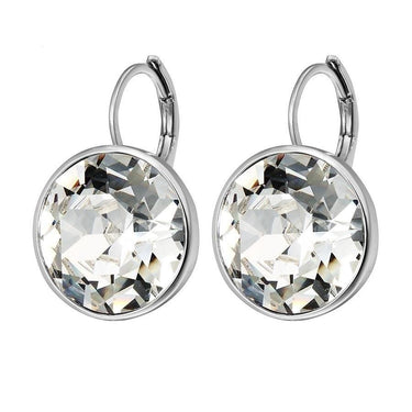 Women's Crystals Colorful Swarovski Earrings with Color Plated Charm  -  GeraldBlack.com