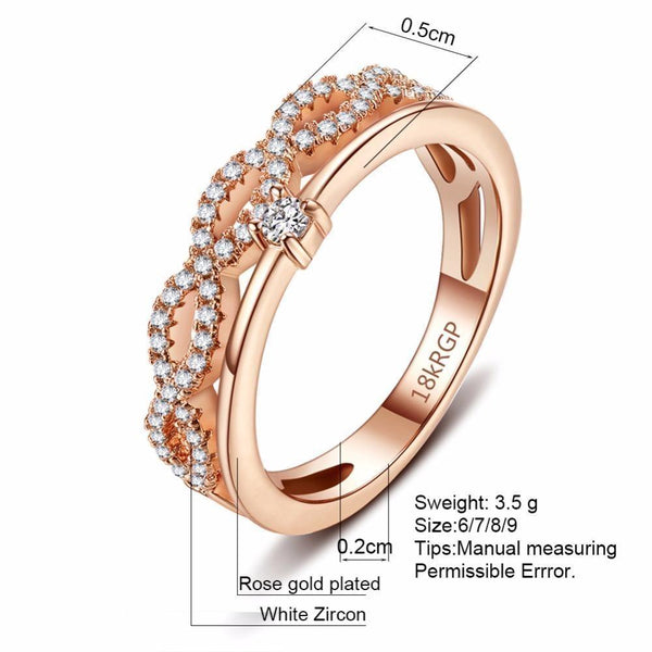 Women's Cubic Zirconia Rose Gold Silver Cross Ring for Party Wedding - SolaceConnect.com