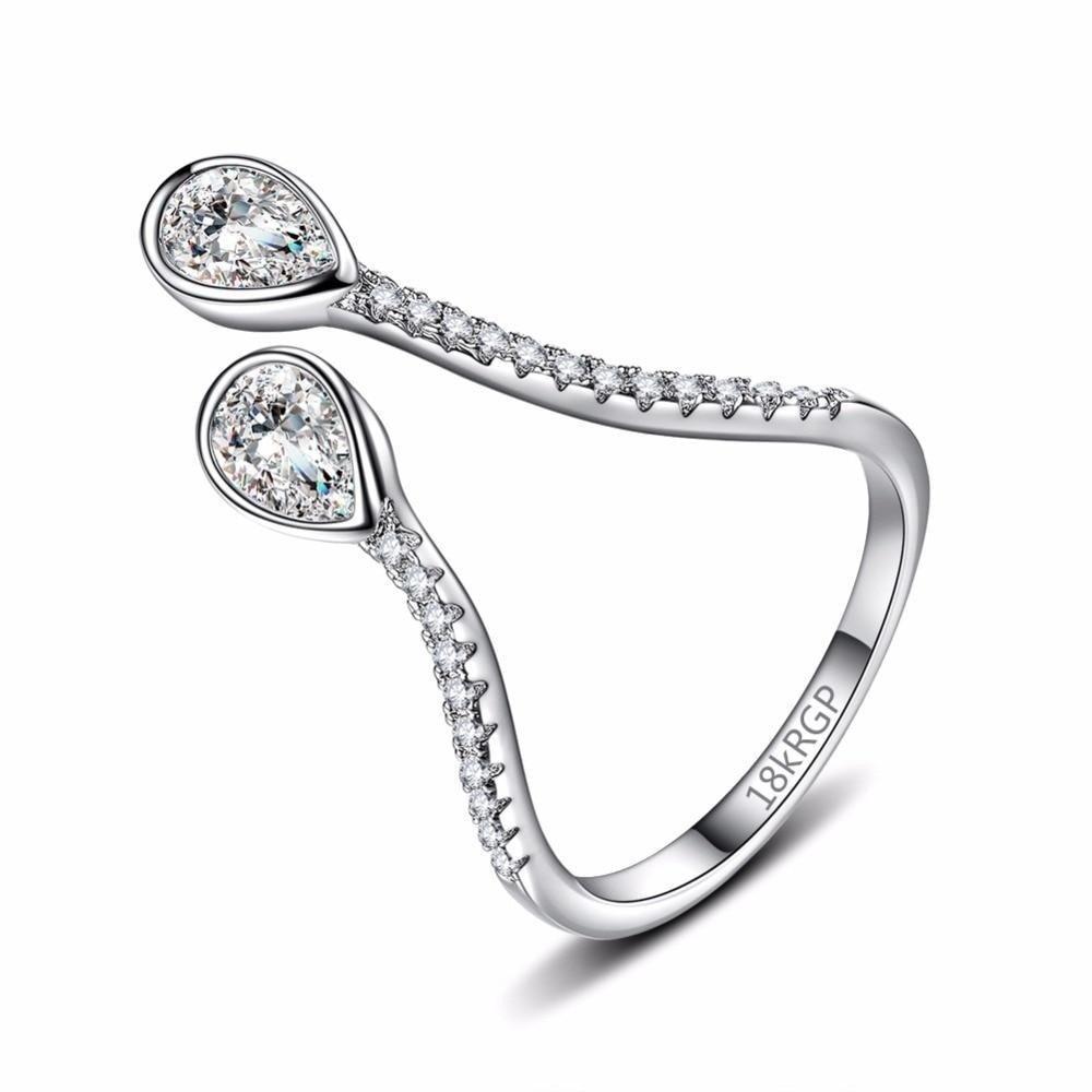 Women's Cubic Zirconia Silver Adjustable Ring for Cocktail Party  -  GeraldBlack.com