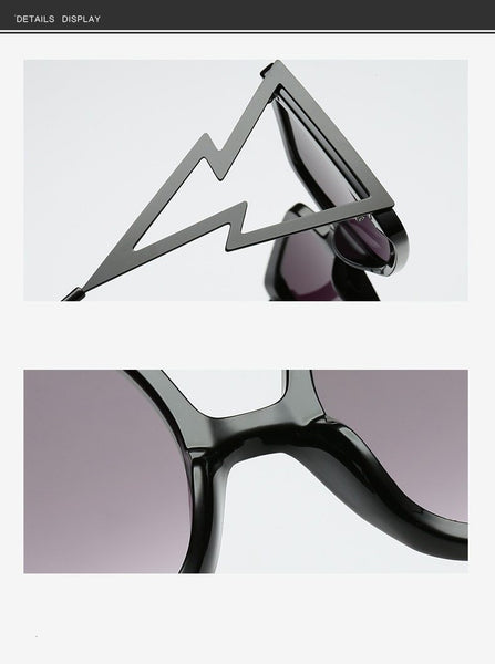 Women's Designer Over-sized Square Big Legs Metal Sunglasses - SolaceConnect.com