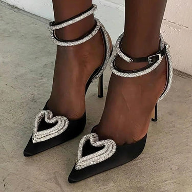 Women's Designer Pointed Toe Diamond Decorative Hi-Heel Pumps  -  GeraldBlack.com