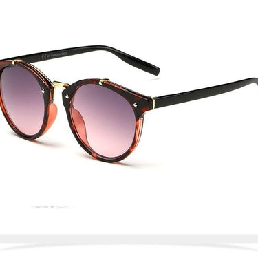 Women's Designer Round Plastic Frame Summer Sunglasses with Mirror Lens - SolaceConnect.com
