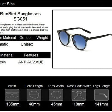Women's Designer Round Plastic Frame Summer Sunglasses with Mirror Lens  -  GeraldBlack.com