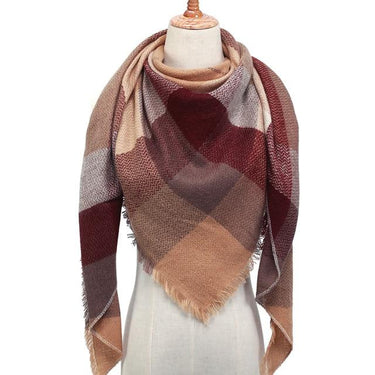 Women's Designer Triangle Scarves Soft Cashmere Plaid Shawl Wraps  -  GeraldBlack.com
