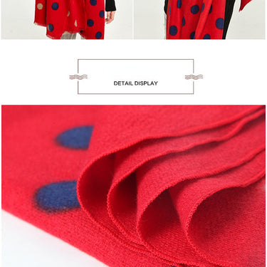 Women's Designer Winter Warm Cashmere Polka Dots Printed Shawls  -  GeraldBlack.com
