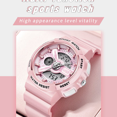 Women's Dual Display Analog Digital LED Electronic Waterproof Sports Watch  -  GeraldBlack.com