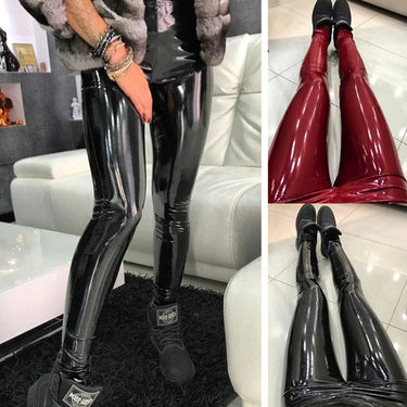Women's Elastic and Stretchable Skinny Push Up Leather Black Jeggings  -  GeraldBlack.com