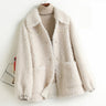 Women's Elegant 100% Wool Turn-down Collar Short Winter Fur Coat  -  GeraldBlack.com
