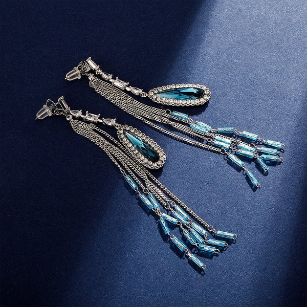 Women's Elegant Luxury Cubic Zirconia Bohemian Style Tassel Earrings  -  GeraldBlack.com