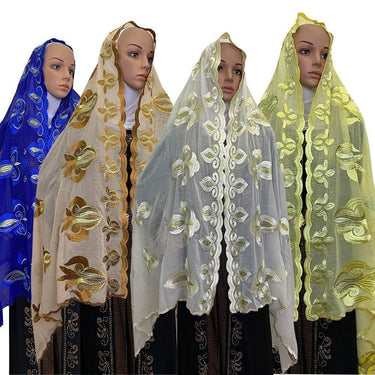 Women's Embroidered Muslim Prayer Headscarf Hijab Scarf Shawl Scarves  -  GeraldBlack.com