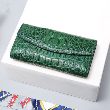 Women's Exotic Crocodile Skin Genuine Alligator Leather Long Wallet  -  GeraldBlack.com