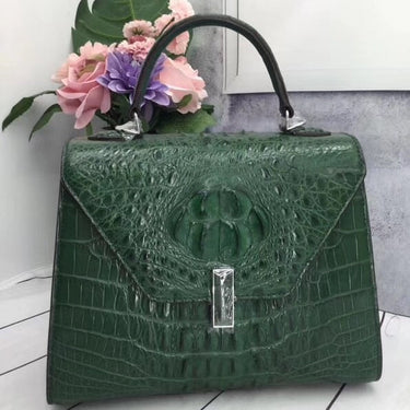 Women's Exotic Fashion Medium Size Genuine Crocodile Skin Handbag  -  GeraldBlack.com