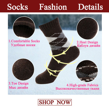 Women's Fashion 5 Pairs Lot Cashmere Comfortable Winter Wool Socks  -  GeraldBlack.com