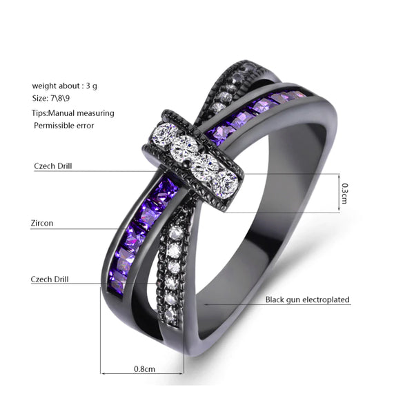 Women's Fashion 6 Colors Crystal Cubic Zircon Filled Jewelry Rings - SolaceConnect.com