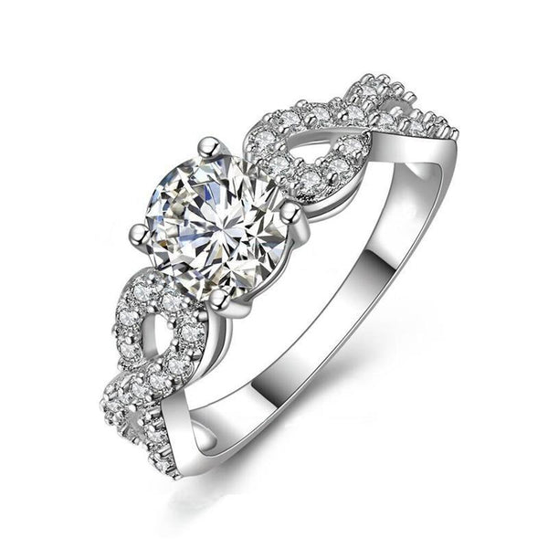 Women's Fashion 925 Sterling Silver AAA Rhinestone Wedding Engagement Rings  -  GeraldBlack.com