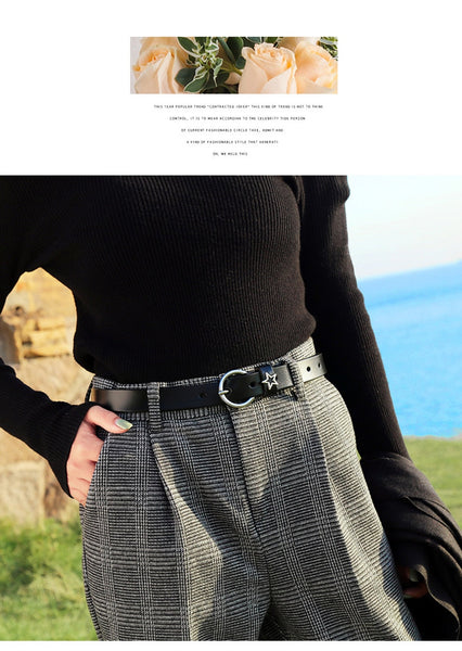Women's Fashion All-match Decorative Genuine Leather Metal Buckle Belt  -  GeraldBlack.com