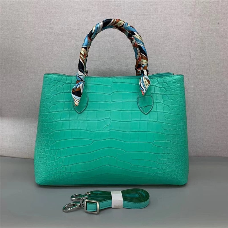 Women's Fashion Authentic Genuine Crocodile Belly Skin Handbag  -  GeraldBlack.com