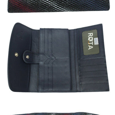 Women's Fashion Authentic Stingray Leather Mixed-color Long Wallet  -  GeraldBlack.com