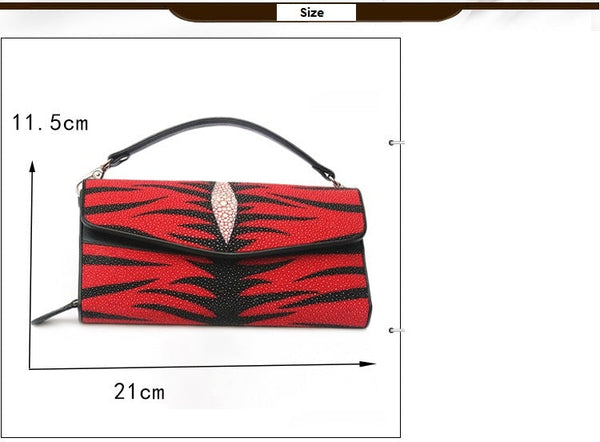 Women's Fashion Authentic Stingray Skin Small Panther Envelop Purse  -  GeraldBlack.com