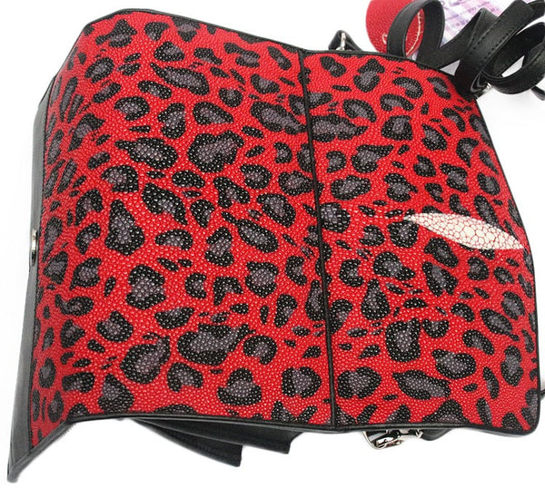 Women's Fashion Authentic Stingray Skin Small Panther Envelop Purse  -  GeraldBlack.com