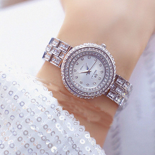 Women's Fashion Bling Diamond Analog Quartz Waterproof Watch  -  GeraldBlack.com