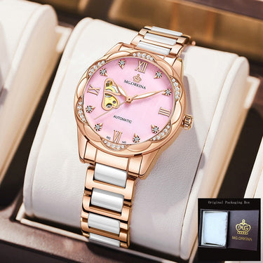 Women's Fashion Casual Automatic Mechanical Ceramic Diamond Watch  -  GeraldBlack.com