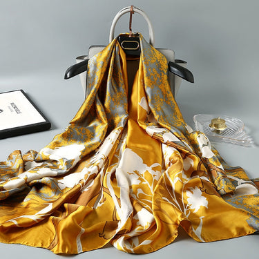 Women's Fashion Casual Floral Printed Silk Wraps Hijab Shawls  -  GeraldBlack.com