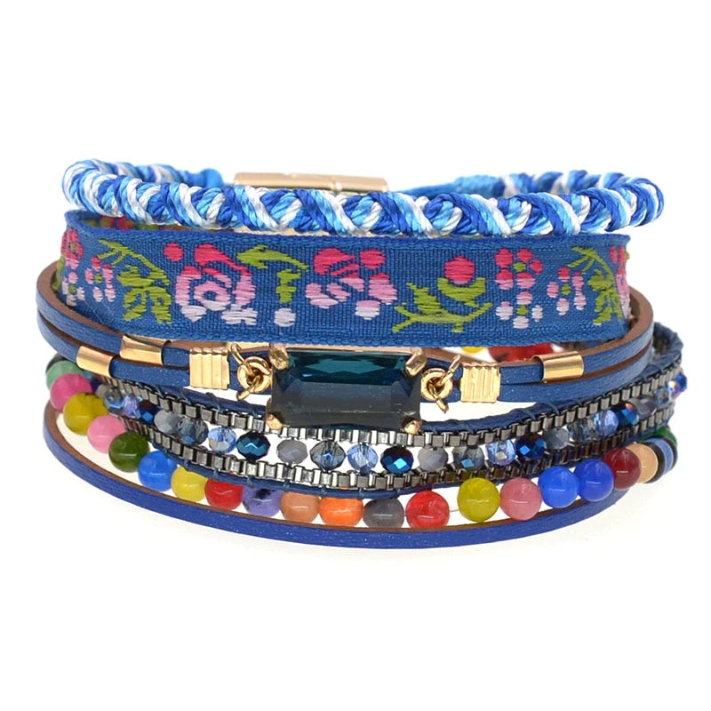 Women's Fashion Charm Bohemia Beaded Leather Handmade Bracelets  -  GeraldBlack.com