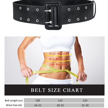 Women's Fashion Double Hole Synthetic Leather All-match Black Belt  -  GeraldBlack.com