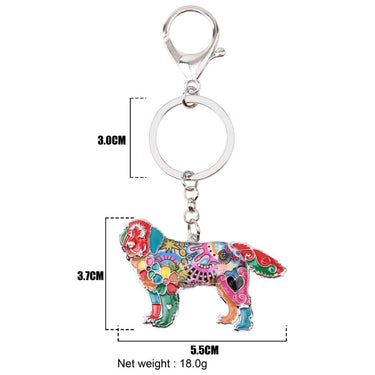 Women's Fashion Enamel Charm Foundland Dog Animal Key Chain Jewelry - SolaceConnect.com